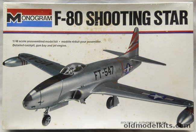 Monogram 1/48 Lockheed F-80 Shooting Star - Fighter-Bomber or Interceptor Versions, 5404 plastic model kit